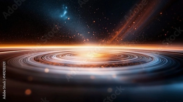 Obraz Stellar whirlpool shines in the depths of the cosmos, revealing the beauty of the universe's mysteries and wonders Generative AI