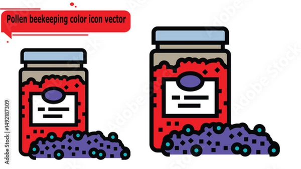 Obraz  Pollen beekeeping color icon vector