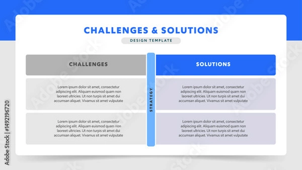 Fototapeta Challenge and Solution Comparison Table Business Infographic