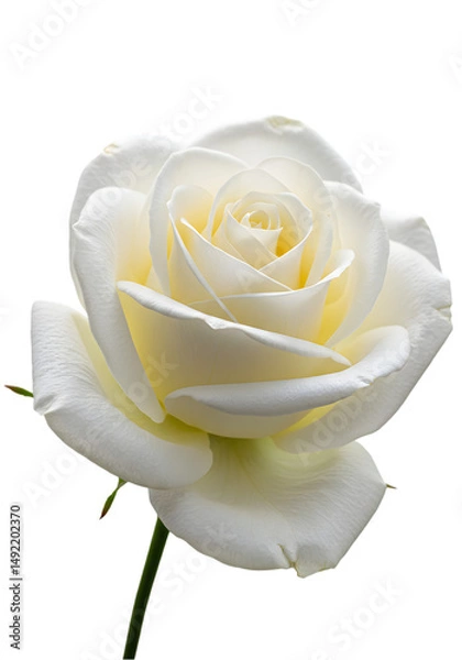 Fototapeta Cream Rose Blooms Beautifully on Black Background, Perfect for Design Projects.