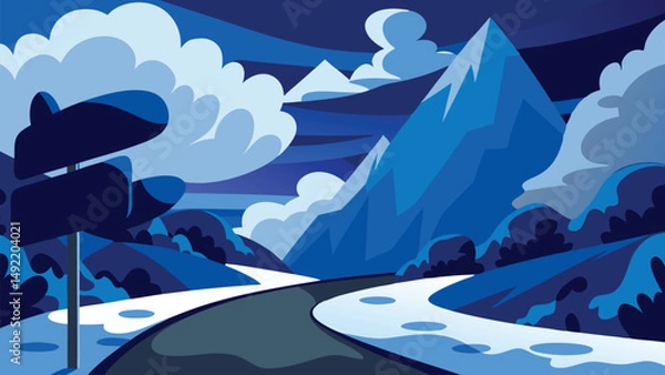 Obraz winter landscape with mountains