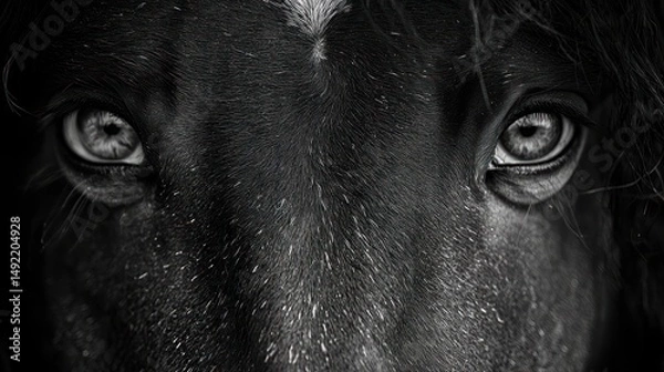 Obraz Close-up black and white dog eyes