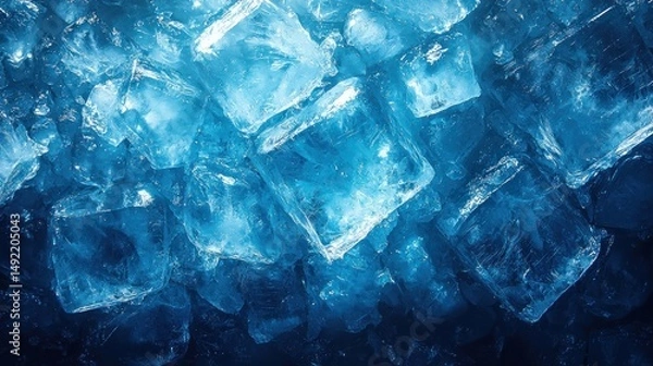 Obraz Close-up view of many ice cubes