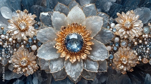 Obraz Detailed Floral Design with Jewels