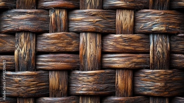 Obraz Close-up woven wooden texture (1)