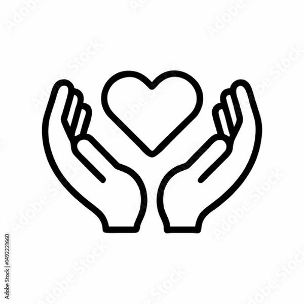 Obraz Heart Care Hands Protecting Love isolated on transparent background