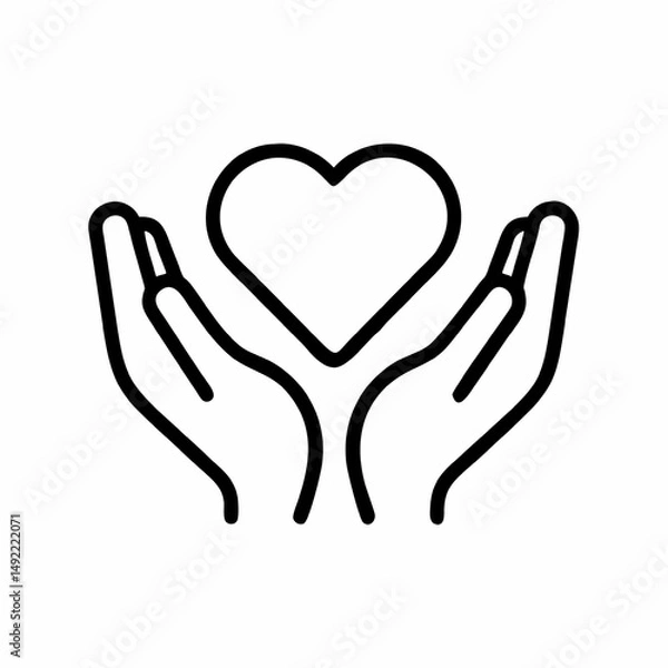 Obraz Heart in Hands Care Love Support isolated on transparent background