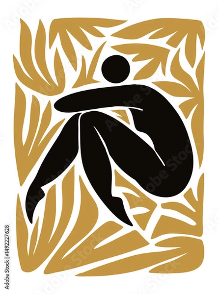 Obraz Hand Drawn Abstract Human Silhouette 