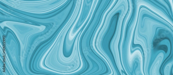 Fototapeta Light blue marble pattern texture abstract background.