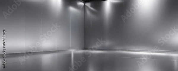 Fototapeta Sleek silver metallic backdrop, perfect for product showcases, shiny, marketing, high-resolution