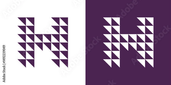 Fototapeta Abstract H monogram made of upward-pointing arrows. Modern and dynamic logo symbolizing growth and direction.