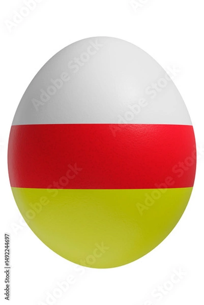 Obraz Rendered easter egg with a flag of North Ossetia on the surface.