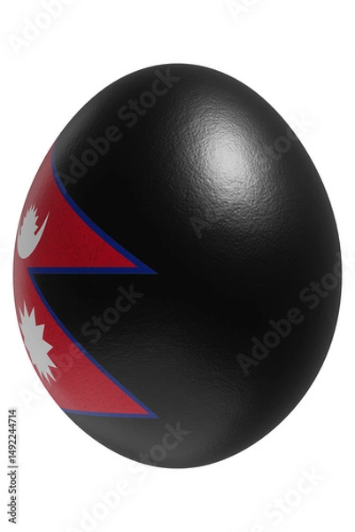 Obraz Rendered easter egg with a flag of Nepal on the surface.