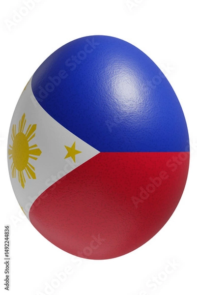 Obraz Rendered easter egg with a flag of Philippines on the surface.