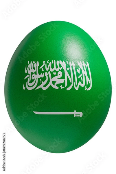 Obraz Rendered easter egg with a flag of Saudi Arabia on the surface.