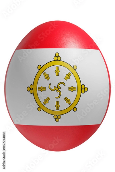 Obraz Rendered easter egg with a flag of Sikkim on the surface.