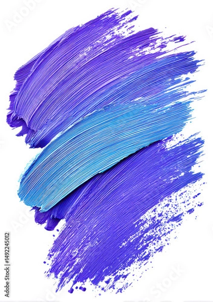 Obraz Vibrant blue and purple brushstrokes forming abstract linear patterns
