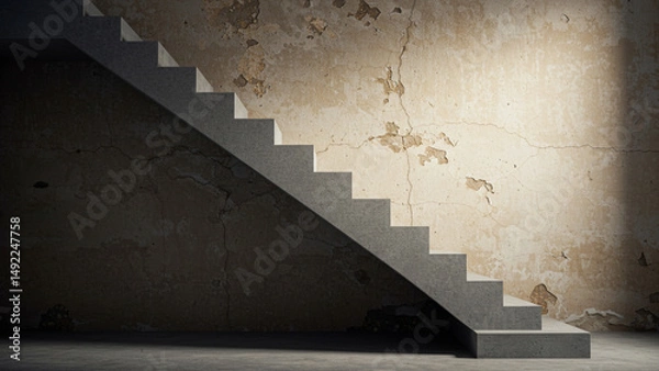 Obraz Staircase against Aged Wall Minimalist Interior Architecture