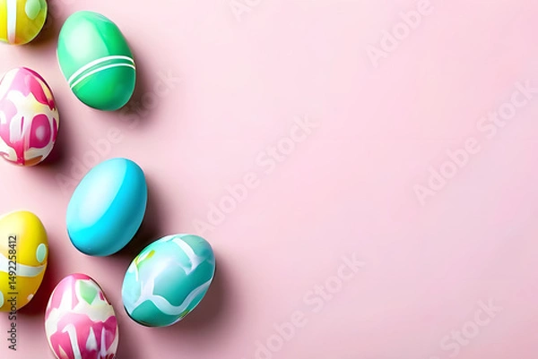 Fototapeta colorful easter eggs