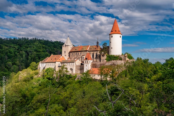Fototapeta Royal, Gothic castle surrounded by endless forests in Central Bohemia
