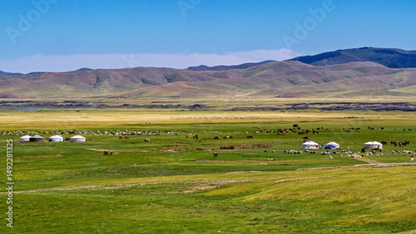 Fototapeta The endless landscape of Mongolia	