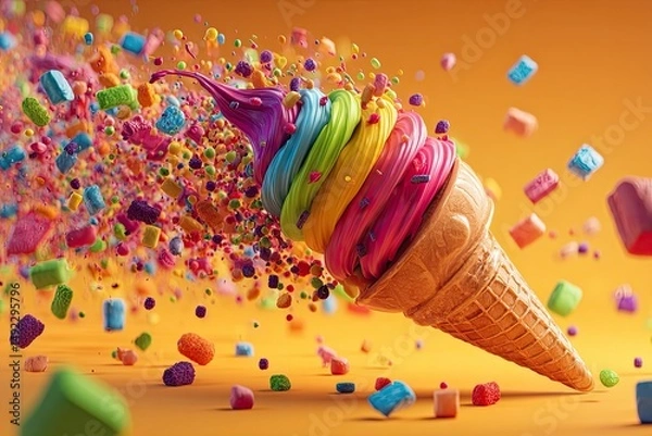 Obraz Exploding Ice Cream Cone