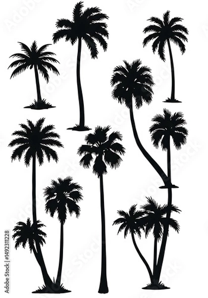Fototapeta Midnight Palm Grove AI Generated