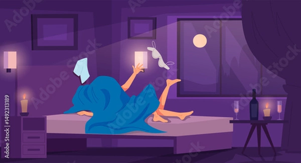 Obraz Lovers. intimate games of lovers. vector cartoon background