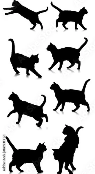 Fototapeta Feline Shadow Dance AI Generated