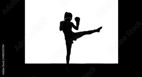 Fototapeta Shadow Boxer's Grace AI Generated