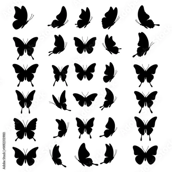 Fototapeta Ephemeral Wings: A Silhouetted Flutter AI Generated
