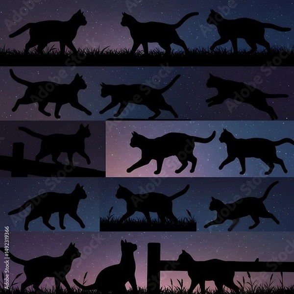 Fototapeta Midnight Prowlers AI Generated