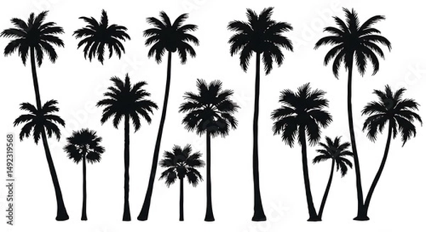 Fototapeta Palm Silhouette Symphony AI Generated
