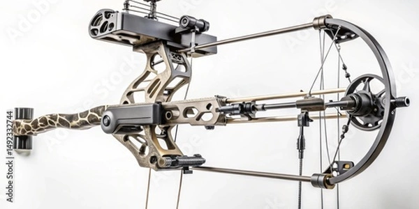 Fototapeta High-performance compound bow with a unique camouflage pattern riser and advanced mechanical components