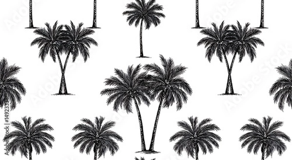 Fototapeta Midnight Palms AI Generated