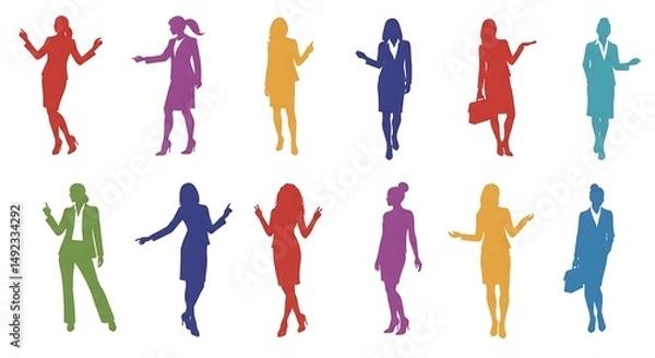 Fototapeta Empowered Silhouettes: A Spectrum of Success AI Generated