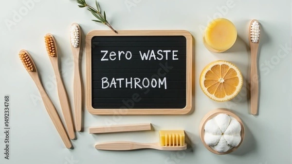 Obraz Zero Waste Bathroom Product Flatlay Concept