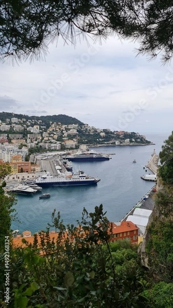 Fototapeta Panoramic View of Nice from Castle Hill