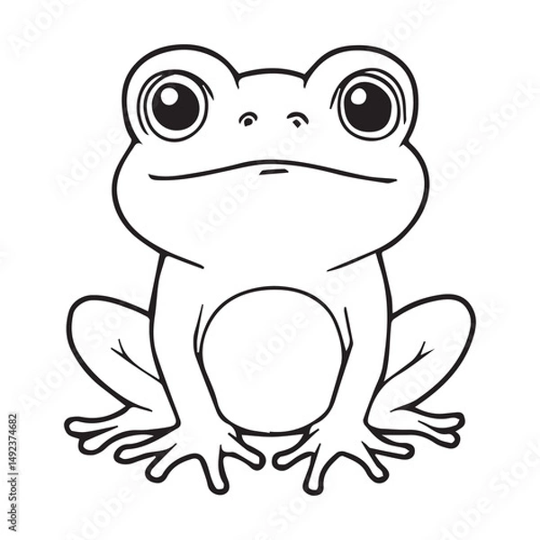 Obraz  cute frog sketch vector illustration