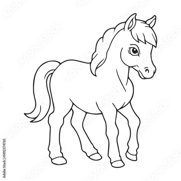 Obraz cute horse outline vector illustration