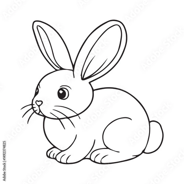 Obraz cute rabbit line vector illustration