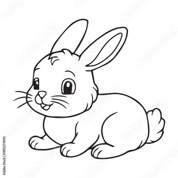 Obraz rabbit outline vector illustration