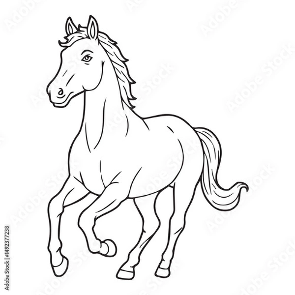 Obraz horse line vector illustration