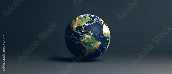 Fototapeta Pixelated Earth Globe On Dark Background