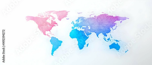 Fototapeta Colorful World Map Graphic Design