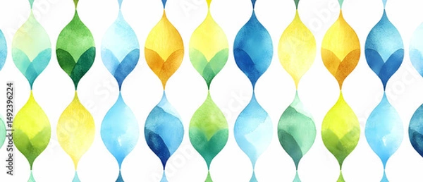 Fototapeta Abstract Watercolor Leaf Pattern