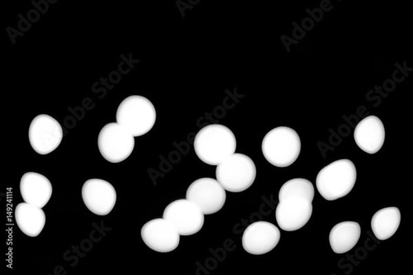 Obraz White Bokeh in black background