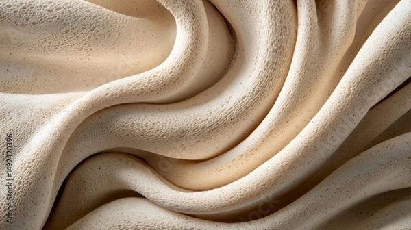 Obraz Soft Cream Fabric Texture with Delicate Ripples and Natural Patterns in Smooth Surface