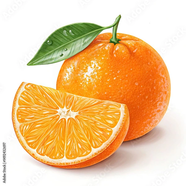 Obraz orange with leaf