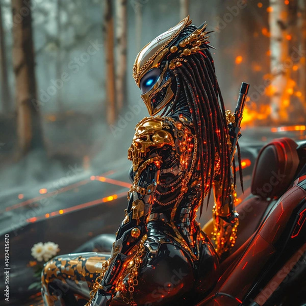Fototapeta predator demoness cyborg 